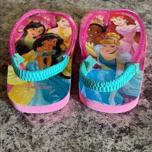 Disney Princess Kids Flip Flops - Pink and Blue